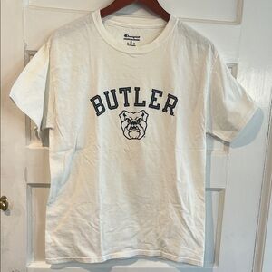 Champion White Tee with Butler Logo